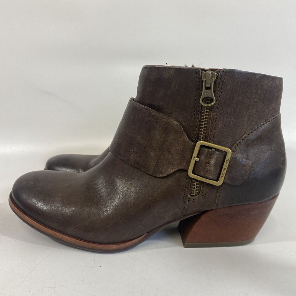 Womens Kork Ease Isa Heeled Brown Booties Boots w/‎ Buckle 9.5 Zip K32823